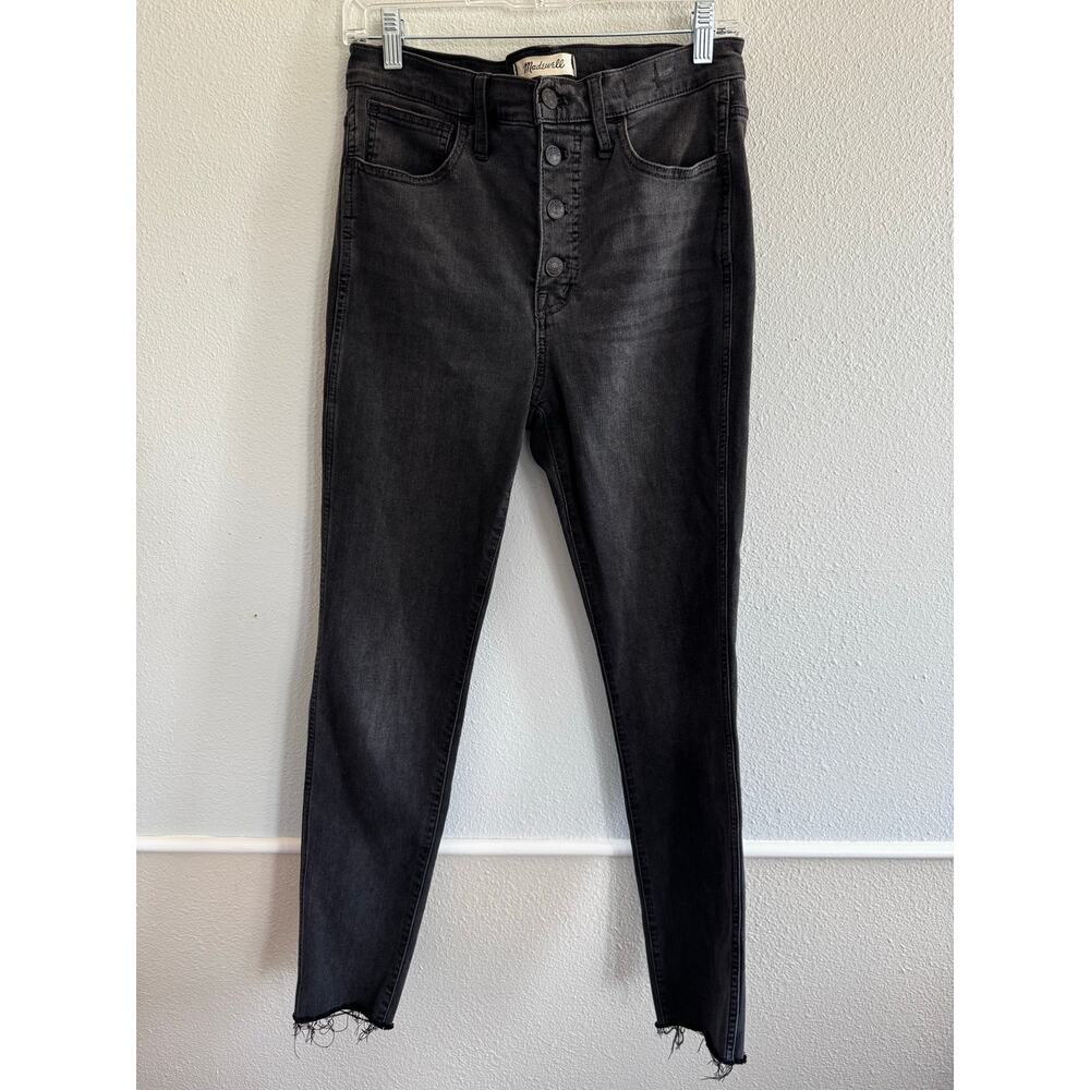Madewell black grey wash high waist button up jeans size 2